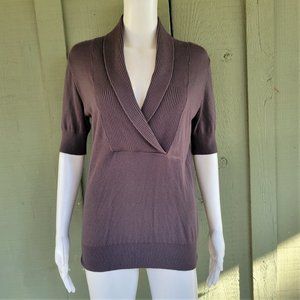 ANN TAYLOR Gray Knit Sweater Top Medium M